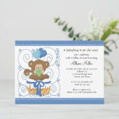 スイートモンキー男の赤ちゃんベビーシャワー 招待状 (スタンド正面)