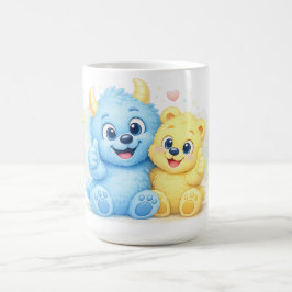 スイートモンスターフレンズの温かい朝のデュオ コーヒーマグカップ