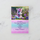 スイートユニコーン誕生日折りグリーティングカード カード (内部)