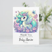 スイートユニコーン赤ちゃんシャワー サンキューカード (スタンド正面)