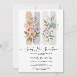 スイートライクサンシャインウォーターカラー誕生日 招待状