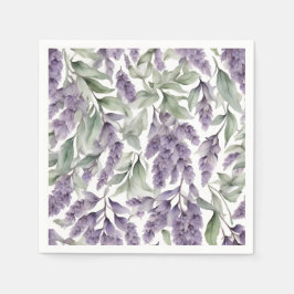 スイートライラックとセージの水彩画 スタンダードカクテルナプキン