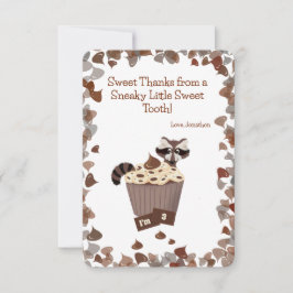 スイートラクーン&チョコレートトリート誕生日ありがとう サンキューカード