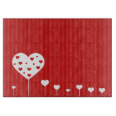 スイートラブロマンティックレッドホワイトハート カッティングボード (正面)