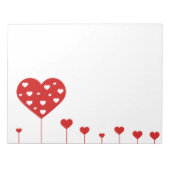 スイートラブロマンティックレッドホワイトハート ノートパッド (正面)