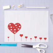 スイートラブロマンティックレッドホワイトハート 薄葉紙 (クラフト)