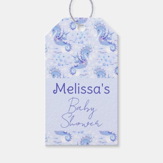 スイートラベンダーブルーシーホース航海の海 ギフトタグ (正面)