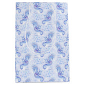 スイートラベンダーブルーシーホース航海の海 ミディアムペーパーバッグ (正面)