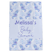 スイートラベンダーブルーシーホース航海の海 ミディアムペーパーバッグ (裏面)