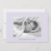 スイートラベンダームーンスターズベビーフォト誕生 案内状 (裏面)