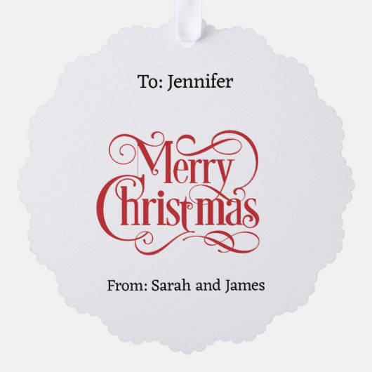 スイートラムギフトラベルクリスマスツリーオーナメント オーナメントカード (裏面)