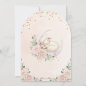 スイートラムムーンピンク赤面フローラベビーシャワーアーチ 招待状 (裏面)