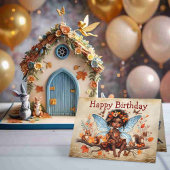 スイートリトルアフリカンフェアリープリンセスハッピーバースデー カード