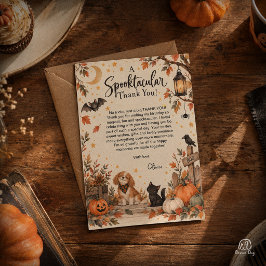 スイートリトルウィッチハロウィン水彩バースデー サンキューカード