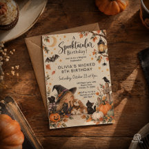 スイートリトルウィッチハロウィン水彩バースデー