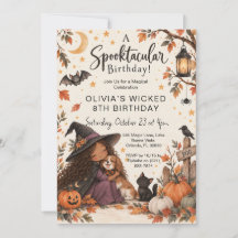 スイートリトルウィッチハロウィン水彩バースデー