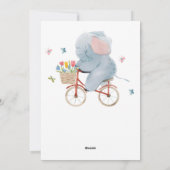 スイートリトルエレファントベビーシャワー招待状 シーズンカード (裏面)