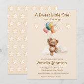 スイートリトルオンザウェイニュートラルベビーシャワー 招待状 (正面/裏面)