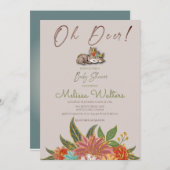 スイートリトルオーディアウッドランドワイルドアニマルズフローラ 招待状 (正面/裏面)