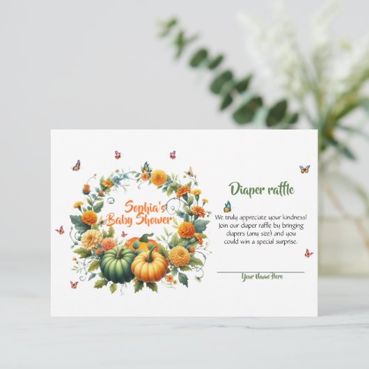 スイートリトルカボチャフローラ秋おむつラッフル エンクロージャーカード (スタンド正面)