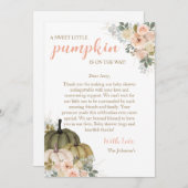 スイートリトルカボチャ秋ベビーシャワー招待状 サンキューカード (正面/裏面)