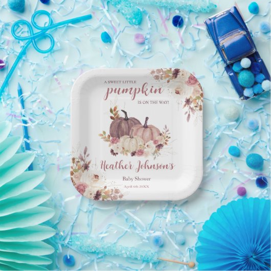 スイートリトルカボチャ秋ベビーシャワー招待状 ペーパープレート (パーティー)