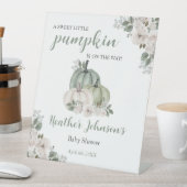 スイートリトルカボチャ秋ベビーシャワー招待状 台座サイン (インサイチュ)