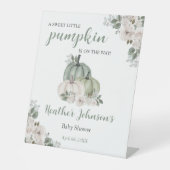 スイートリトルカボチャ秋ベビーシャワー招待状 台座サイン (正面)