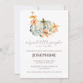 スイートリトルカボチャ秋ベビーシャワー招待状 招待状 (正面)