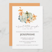 スイートリトルカボチャ秋ベビーシャワー招待状 招待状 (正面/裏面)