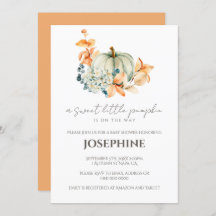 スイートリトルカボチャ秋ベビーシャワー招待状