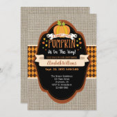 スイートリトルカボチャ秋ベビーシャワー招待状 招待状 (正面/裏面)