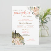 スイートリトルカボチャ秋ベビーシャワー招待状 招待状 (スタンド正面)