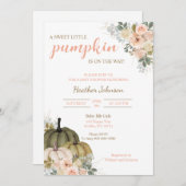 スイートリトルカボチャ秋ベビーシャワー招待状 招待状 (正面/裏面)