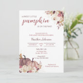 スイートリトルカボチャ秋ベビーシャワー招待状 招待状 (スタンド正面)