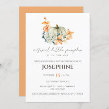 スイートリトルカボチャ秋ベビーシャワー招待状