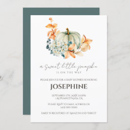 スイートリトルカボチャ秋ベビーシャワー招待状 招待状