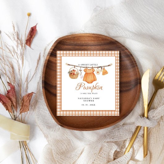 スイートリトルカボチャ秋ベビーシャワー スタンダードカクテルナプキン