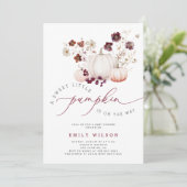 スイートリトルカボチャ秋ワイルドフラワーベビーシャワー 招待状 (スタンド正面)