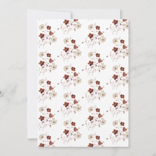 スイートリトルカボチャ秋ワイルドフラワーベビーシャワー 招待状 (裏面)