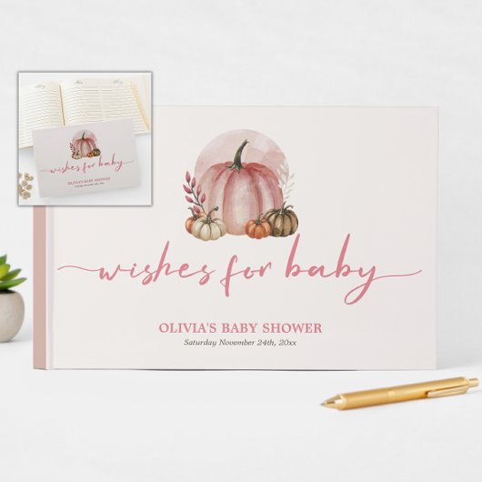 スイートリトルカボチャ秋秋ピンクベビーシャワー ゲストブック
