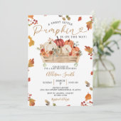 スイートリトルカボチャ紅葉ベビーシャワー 招待状 (スタンド正面)