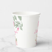 スイートリトルカボチャ赤面ピンク金ゴールドホワイトフローラ 紙コップ (右)