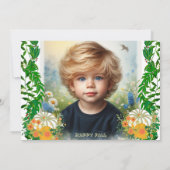 スイートリトルカボプキングリーン紅葉誕生日 サンキューカード (裏面)