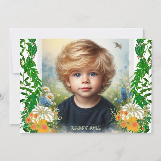 スイートリトルカボプキングリーン紅葉誕生日 サンキューカード (裏面)