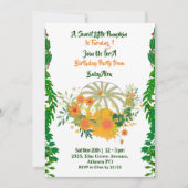 スイートリトルカボプキングリーン紅葉誕生日 招待状 (正面)