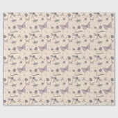 スイートリトルクリッター繊細な赤面ピンク&クリーム ラッピングペーパー (フラット)