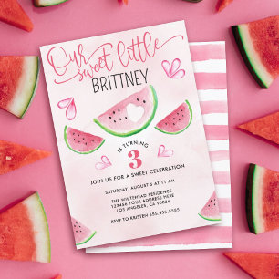 スイートリトルスイカウォーター誕生日 招待状