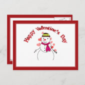 スイートリトルスノーガール – ハッピーバレンタインデー シーズンポストカード (正面/裏面)