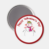 スイートリトルスノーガール – ハッピーバレンタインデー マグネット (正面/裏面)